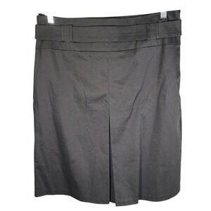Promod Black Pencil Skirt Women's Size 42 EU Belted‎ Midi Career Office Classic